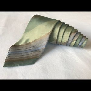 MEN'S SILK NECK TIE 59 1/2" SHADES OF GREEN/BLUE